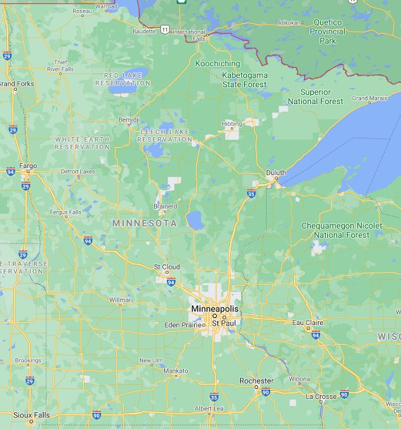 MN parks map