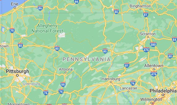 PA parks map