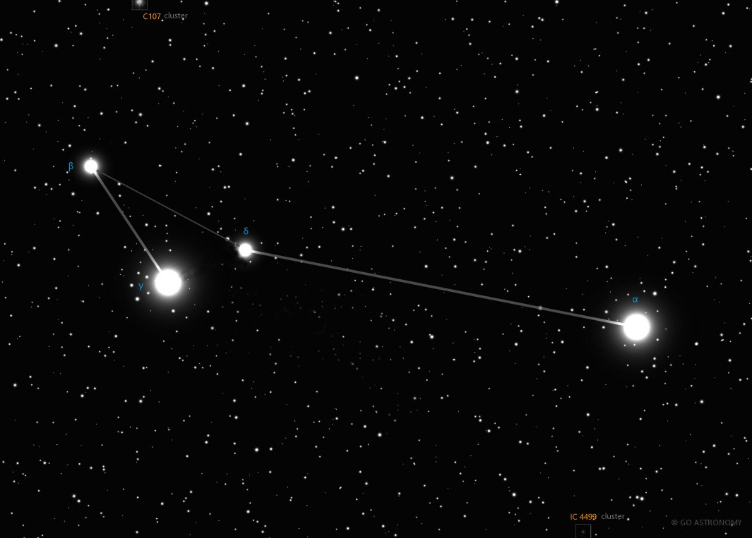 Constellation Apus the Bird-of-Paradise Star Map