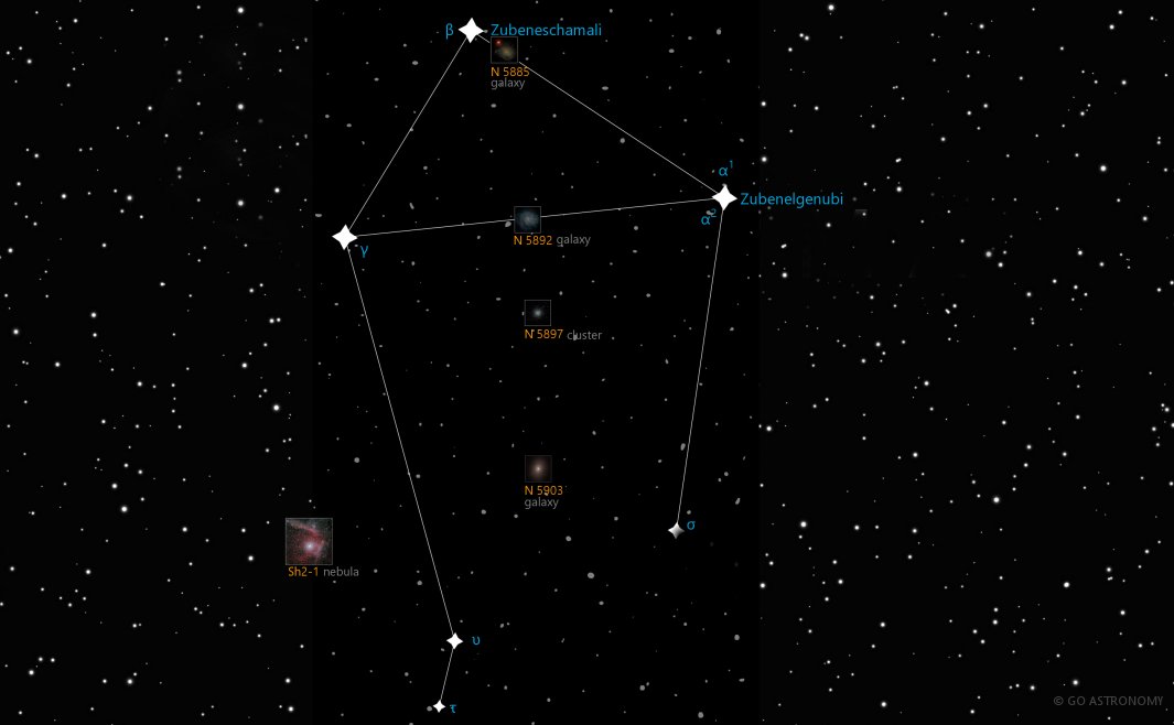 Constellation Libra the Balance Star Map