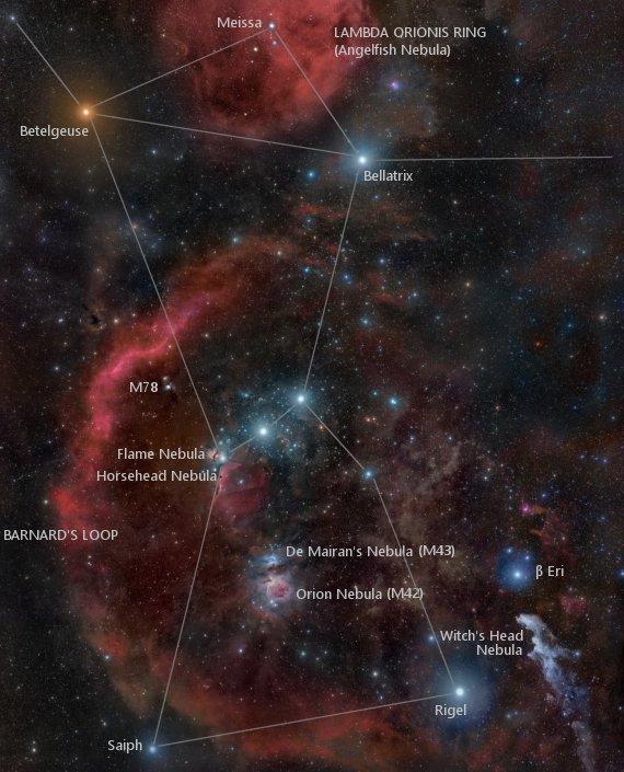 orion constellation map