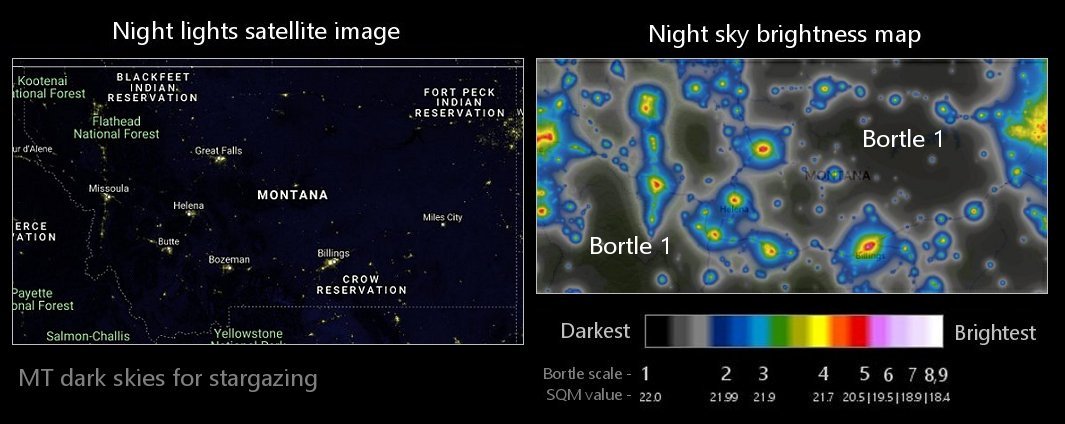 MT night sky light pollution map
