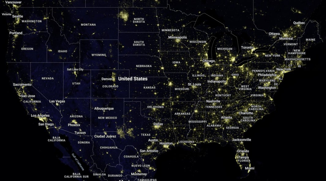 usa nighttime lights satellite