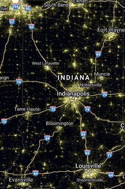 Dark sky sites for stargazing in Indiana | Bortle Maps | Go Astronomy
