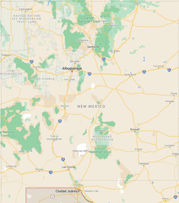 Dark sky sites for stargazing in New Mexico | Bortle Maps | Go Astronomy