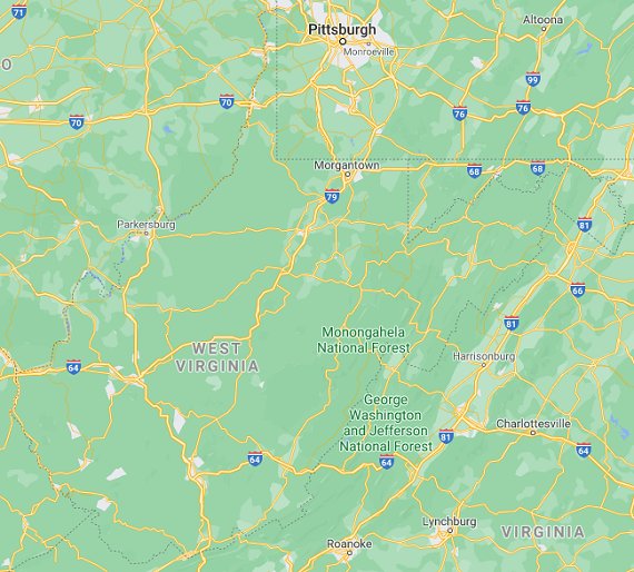 WV parks map