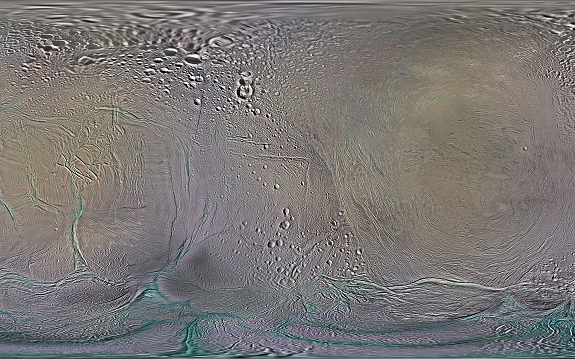 Enceladus moon surface map