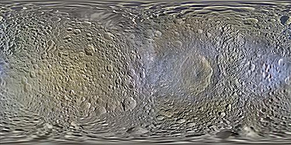 Mimas moon surface map