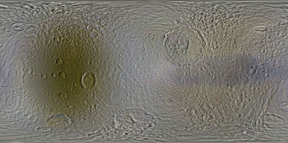 Tethys moon surface map