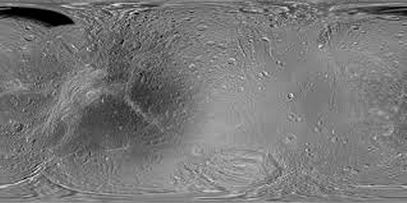 Titania moon surface map
